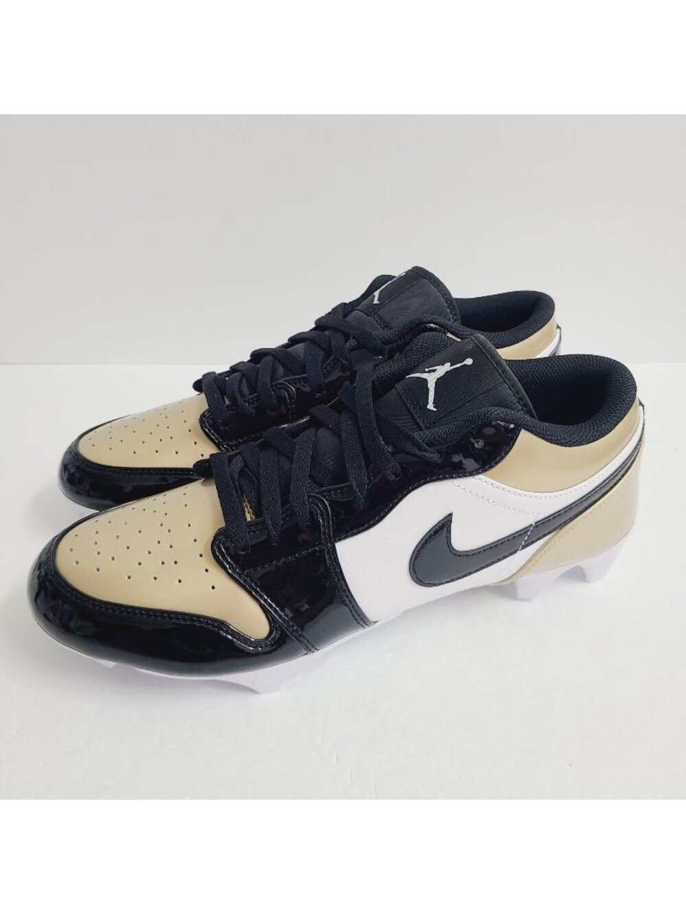 NEW Nike Air Jordan 1 Low TD Football Cleats FJ6245-701 Size 11.5 White Gold #1